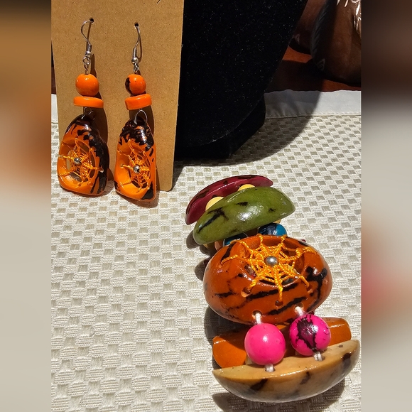 Colorful Peruvian Artesan Beaded Earrings and Bracelet NWOT - Picture 8 of 8